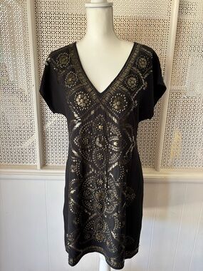 Women’s Hale Bob Mid Length Metallic Beaded Dress